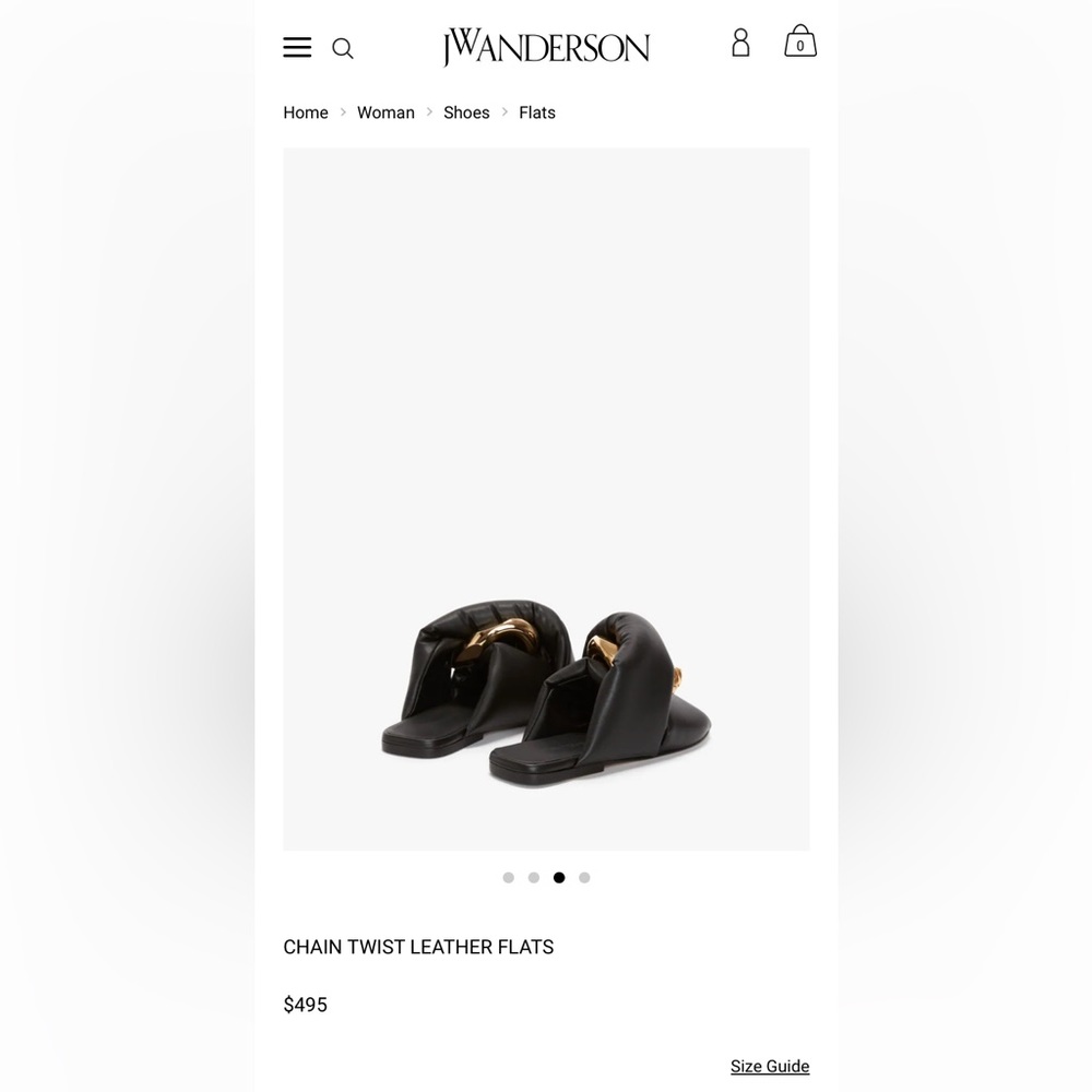 JW ANDERSON twist leather flats - Size 35